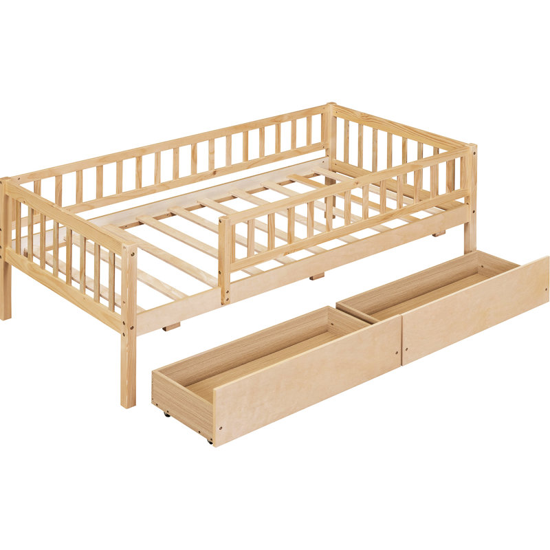 Lit de jour simple en bois - matériaux, maximisation d'espace avec rangement de tiroir stable, élément fonctionnel pour la pièce