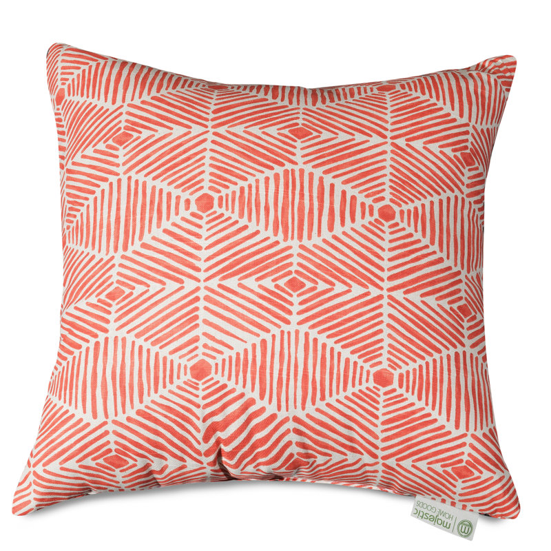 Coussin décoratif en coton Charlie, 20 po x 20 po, Saumon, Carré