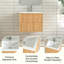 Ensemble de meuble-lavabo flottant 24 po, armoire de salle de bain murale en bois massif avec 2 tiroirs de rangement, lavabo intégré en résine