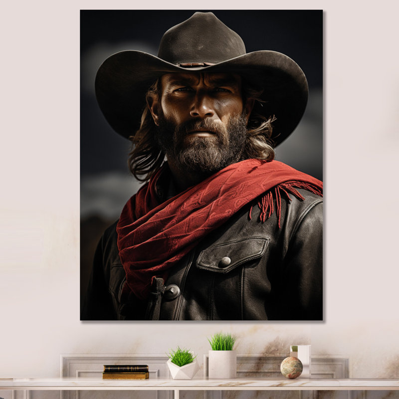 Western Cowboys Pride Portrait sur impression sur toile, Toile tendue, H 32 po x l 24 po