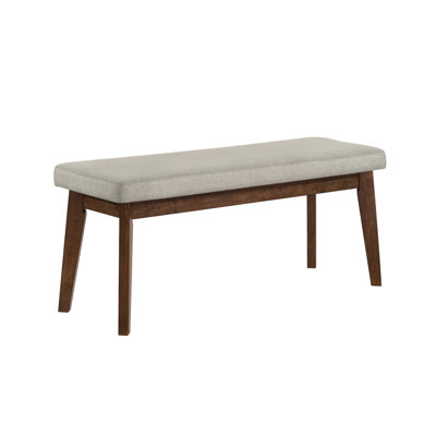 Mid-Century1pc Plush Upholstered Seats Warm Wood Finish Dining Room Wooden Furniture