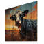 Portrait de vache expressionniste colorée - Art mural sur bois de pin naturel-1800563743
