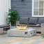 Table de foyer d'extérieur au propane en acier H 11,5 po x l 42,25 po