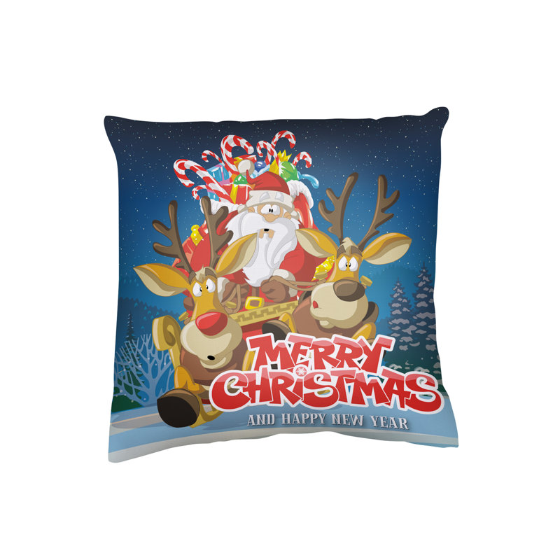 Coussin décoratif Santa's Merry Christmas 18 po x 18 po - imprimé recto-verso