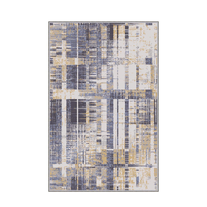 Soft Hall Carpet 2.6 x 4.9 Feet | 100% Polyester, 0.04 in Pile Height | Antibacterial, Non-Slip Underside | Woven with 3D Digital Printing | Machine Washable | Durable & Stylish for Entryways & Living Rooms