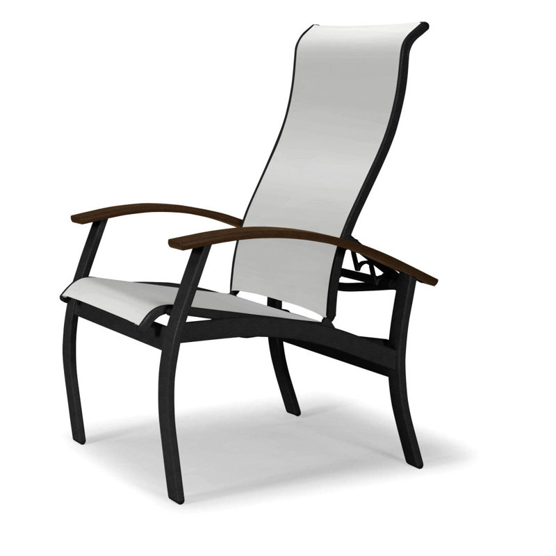 Chaise de patio Askar, Blanc 6D Sunbrella®, Kona, Noir texturé