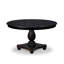Ensemble de salle à manger 5 pièces composé d'une table ronde de 54 po avec piédestal et 4 chaises rembourrées vert saule, noir sablé-662001357-662001347