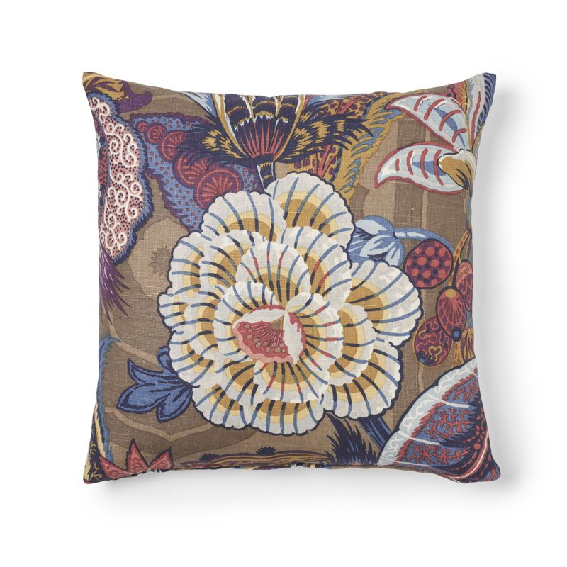 Zanzibar Linen Print Pillow, Cerulean