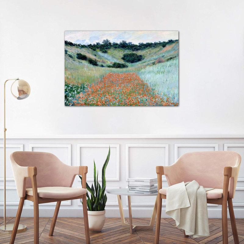 Poppy Field In A Hollow Near Giverny by Claude Monet - Wrapped Canvas Painting, 101.6 cm H x 66.04 cm W x 1.91 cm D