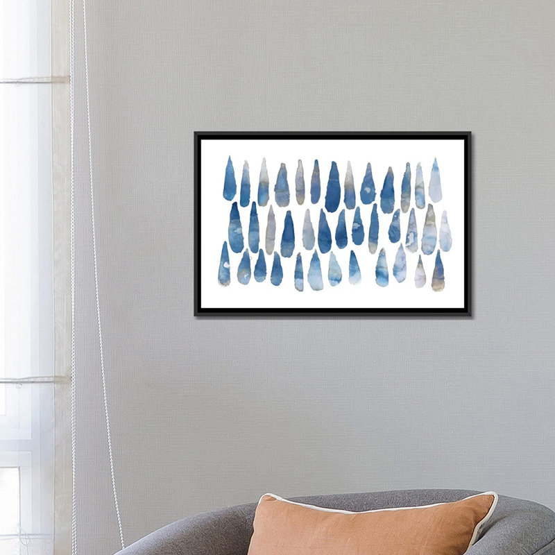 «Drops», reproduction sur toile, H 18 po x l 26 po x P 1,5 po, Toile avec cadre noir, Pas de tapis