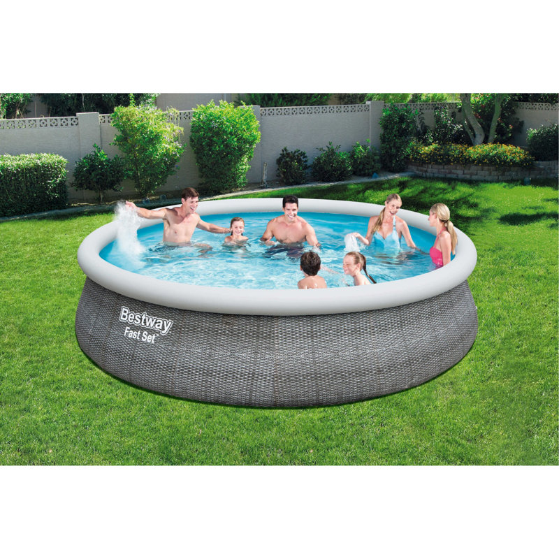 Bestway 15' Round PVC Above Ground Inflatable Pool Set