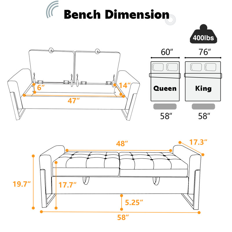 Drewes Velvet Storage Bench for Bedroom End of Bed with Double Lids,Gold Legs, Gray