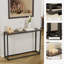 Console étroite, table de vestibule enveloppée haut de gamme, entrée, table de couloir industrielle, salon, vestibule, brun et noir