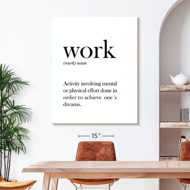 " Work Definition ", 45" H x 36" W x 1.25" D