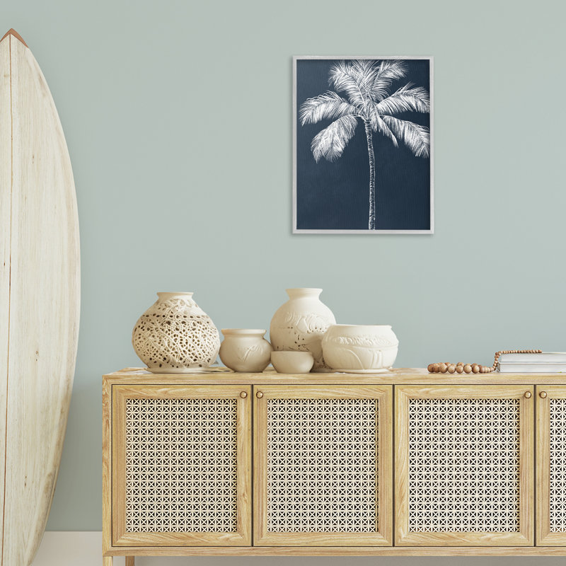 «Blue Palm Tree», estampe numérique, design par Leah Noel Art, Estampe numérique Farmhouse, H 30 po x l 24 po
