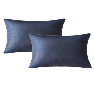 Ensemble de 2 housses de coussin en similicuir