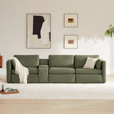 Canapé rembourré 3 pièces de 112,6 po avec console Winfree