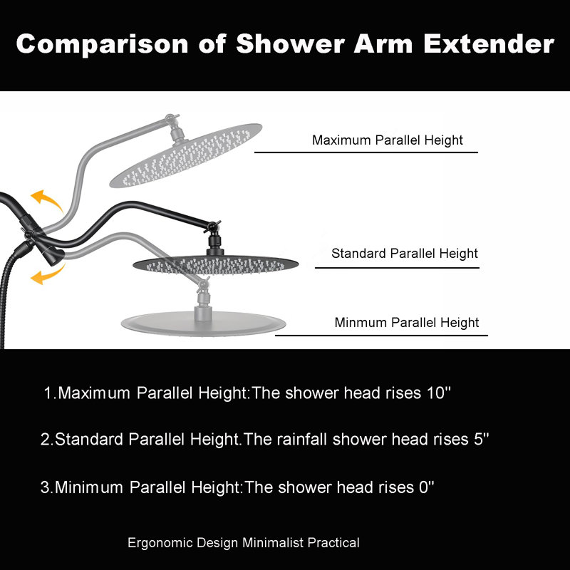Luxurious Dual Shower Head Combination, Matte Black