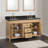 60 In. W X 22 In. D X 35 In. H Double Sink Bath Vanity In Natural Wood Finish With Black Carrara Quartz Top-1970288612