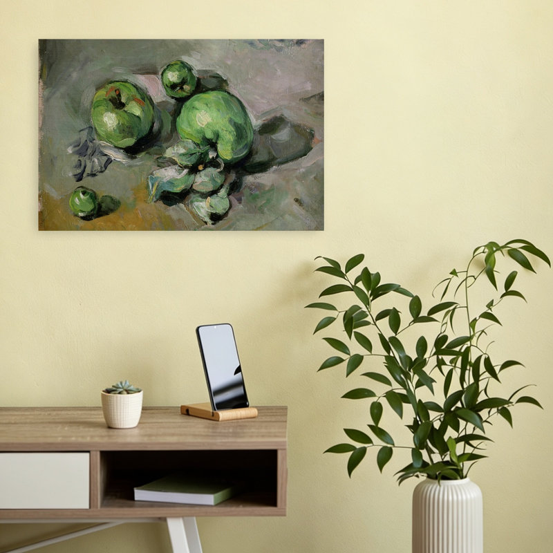 " Green Apples, C.1872-73 Abstract Contemporary Fruit Wall Art Print " by Paul Cezanne Print, H 12 po x l 18 po