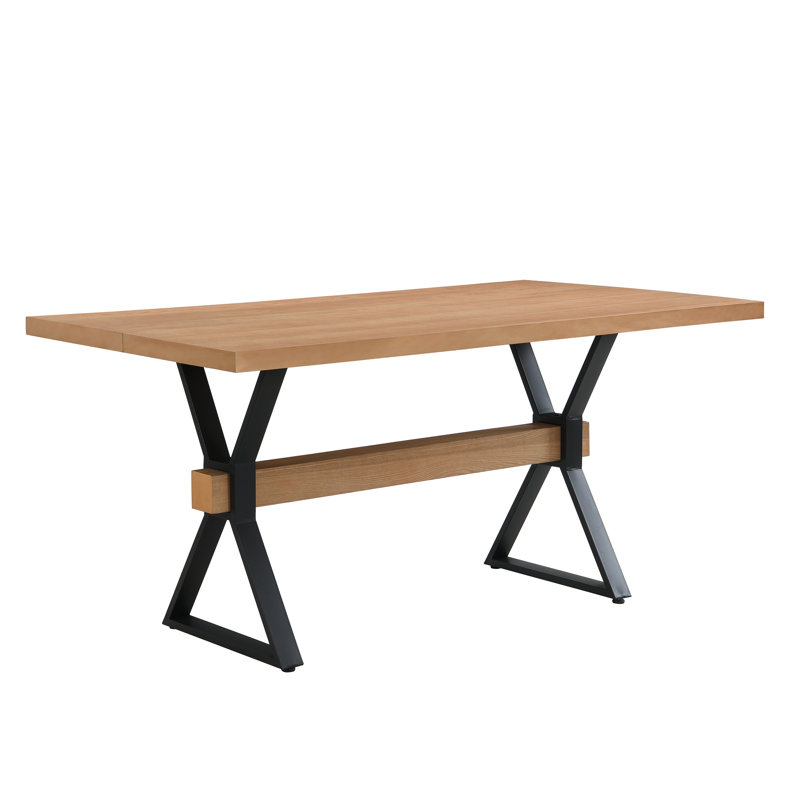 X-Shaped Legs Dining Table (Natural), Natural