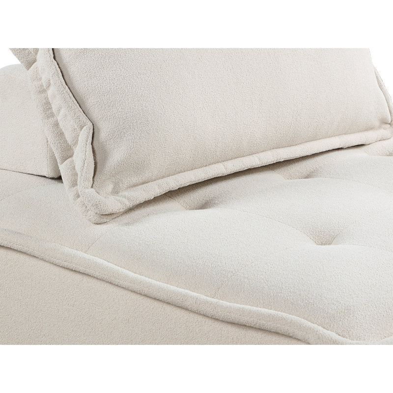 Chaise d'appoint capitonnée avec coussin de traversin en tissu massif 1pc