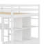 Lit mezzanine double avec bureau intégré avec deux tiroirs, tablettes de rangement et tiroirs-1243771780