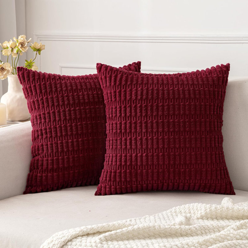Housse de coussin, H 16 po x l 16 po, Bourgogne