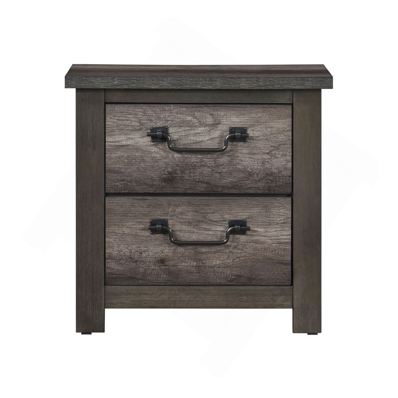 Table de chevet avec rangement à 2 tiroirs gris