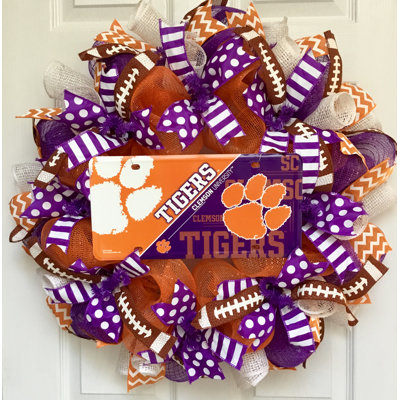 Football Wreath Clemson University Tigers