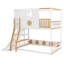 Lit mezzanine pour enfants avec glissade et aire de jeux inférieure polyvalente délimitée par des garde-corps-670303634-670303645
