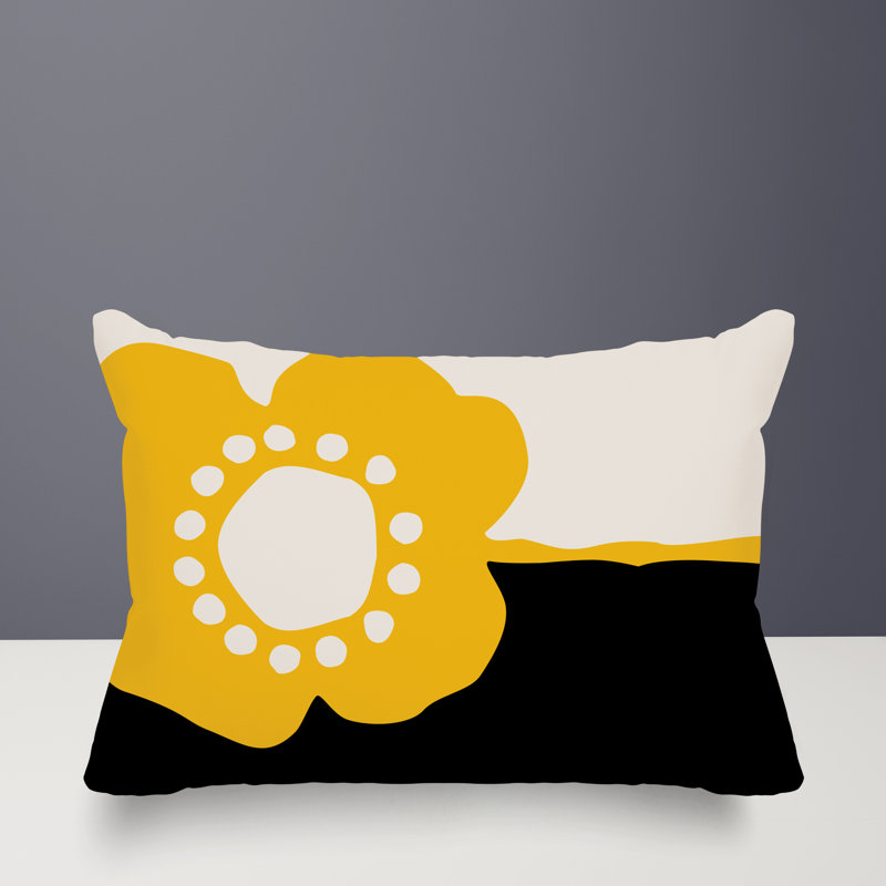 Coussin lombaire réversible intérieur / extérieur Sofi Minimalist, H 14 po x l 20 po, Yellow