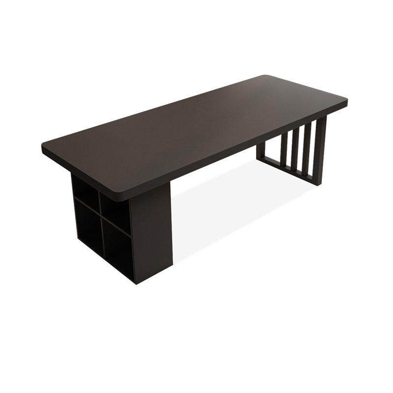 Black Rectangular Solid Wood desk, 29.53" H x 62.99" W x 27.56" D