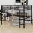 Metal Loft Bed With Power Outlet And LED Lighted