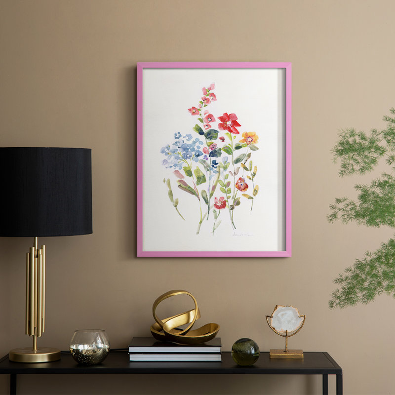 «Spring Flower Garden II», reproduction encadrée - bois massif, H 21 po x l 17 po, Rose