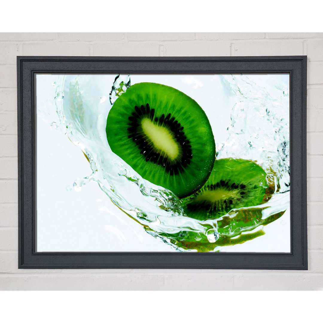 Gerahmtes Leinwandbild Fresh Kiwi Splash