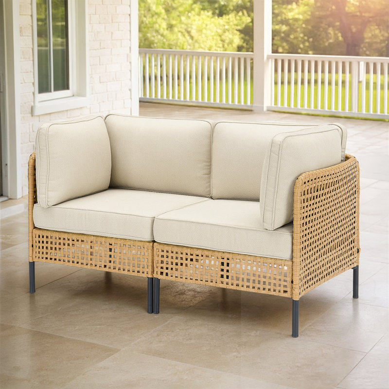 Outdoor Wicker Sofa with Csuhions