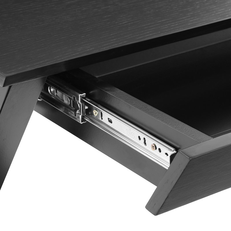 Swam Solid Wood Base Writing Desk, Black