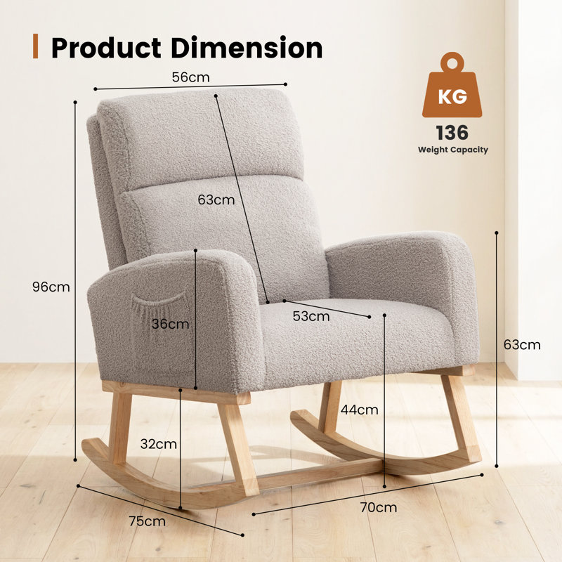 Rocking Chair, Light Gray