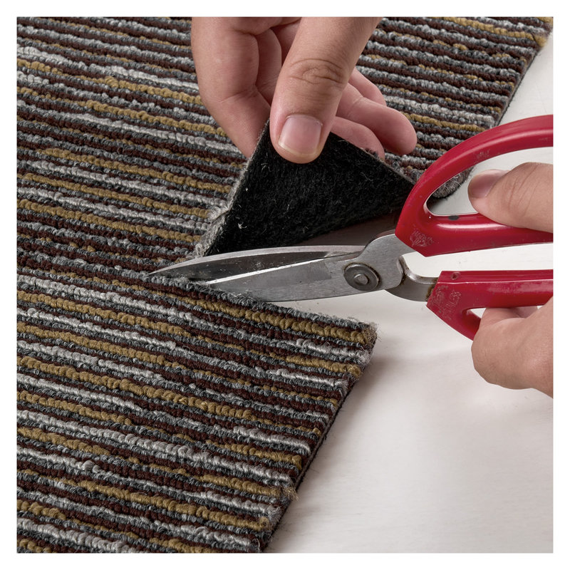 Ensemble de 24 carreaux de tapis modulaires 24 po x 24 po - Ensemble de tapis réutilisables gris brun avec envers en PVC antidérapant pour le bureau et la maison