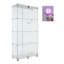 Vitrine lumineuse en verre à deux portes avec 4 tablettes, blanc-570435728