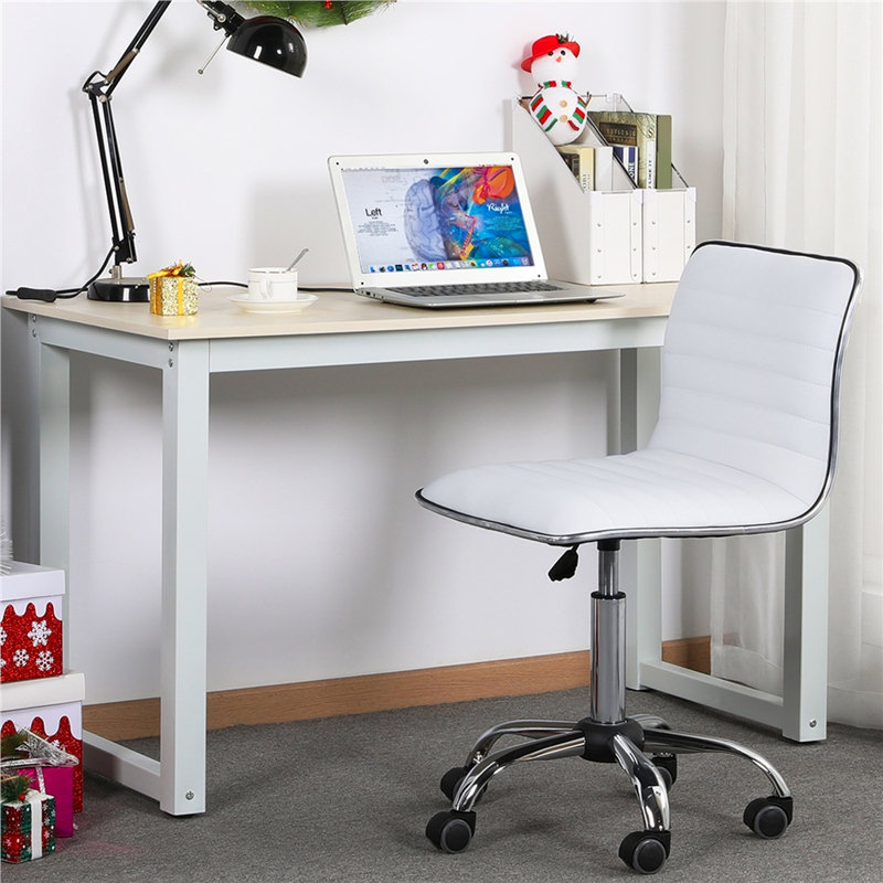 Low Back Armless Office Chair, White