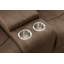 Ensemble inclinable en polyester: fauteuil inclinable manuel et causeuse avec rangement et porte-gobelets-116620109