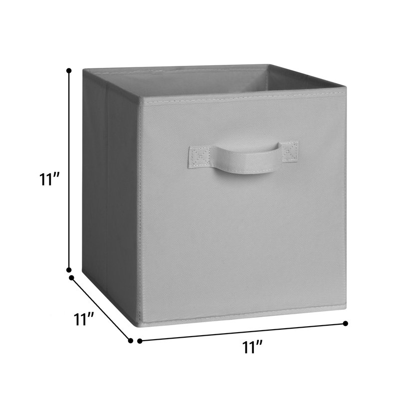 6 Pack Fabric Storage Cube, 11'' H X 11'' W X 11'' D, Gray