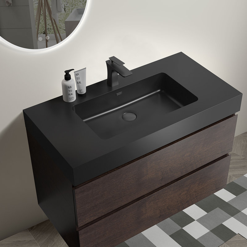 Meuble-lavabo sophistiqué avec grand rangement et design moderne