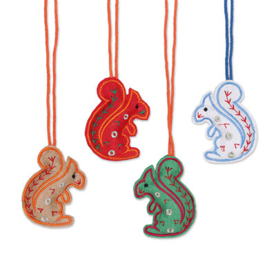 3.5'' Fabric Animals Hanging Figurine Ornament