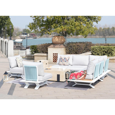 7 - Person Patio Conversation Set with Cushions