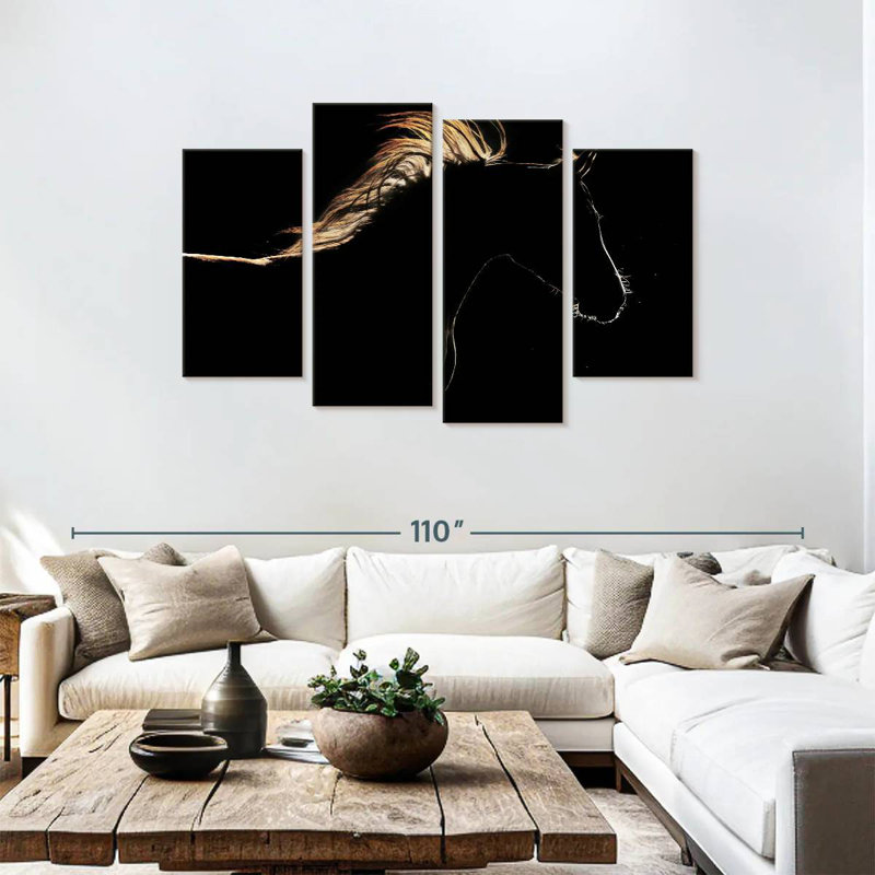 Silhouette de cheval Brampt, H 48 po x l 75 po