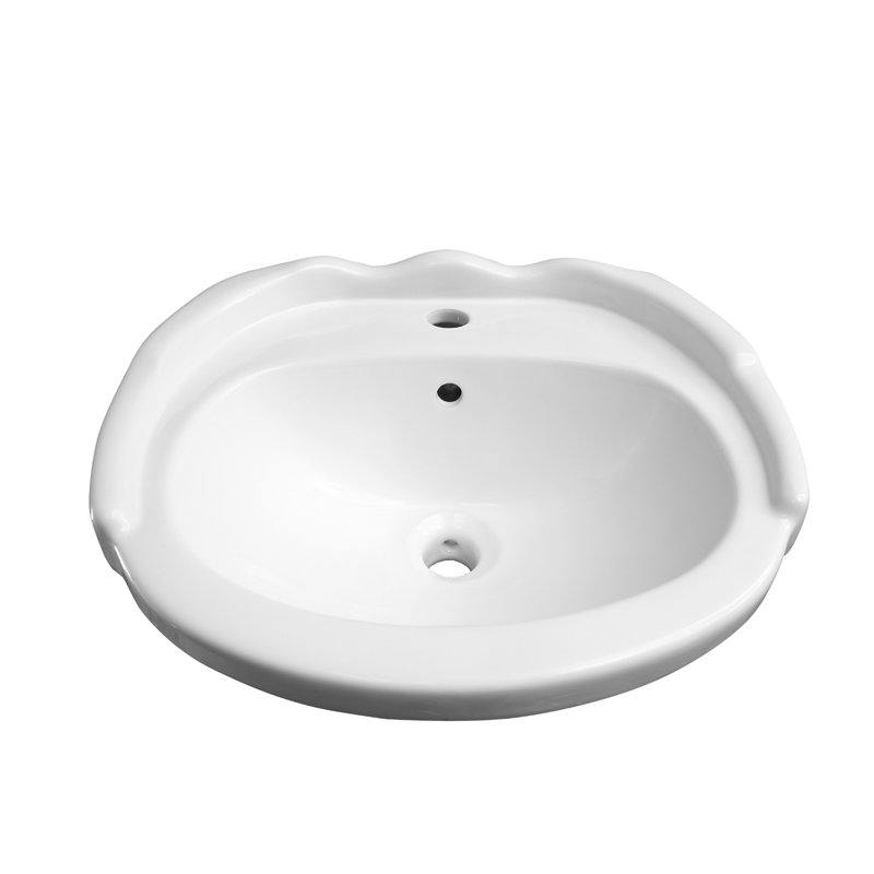 Barclay Silvi 17.125'' White Vitreous China Oval Bathroom Sink with Overflow, Single