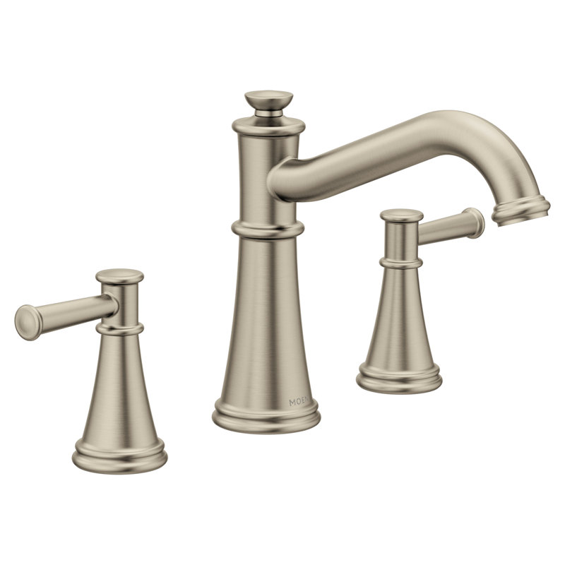 Ensemble de garniture de robinet de baignoire romaine à fixation sur plateau avec double poignée Belfield Moen, valve requise